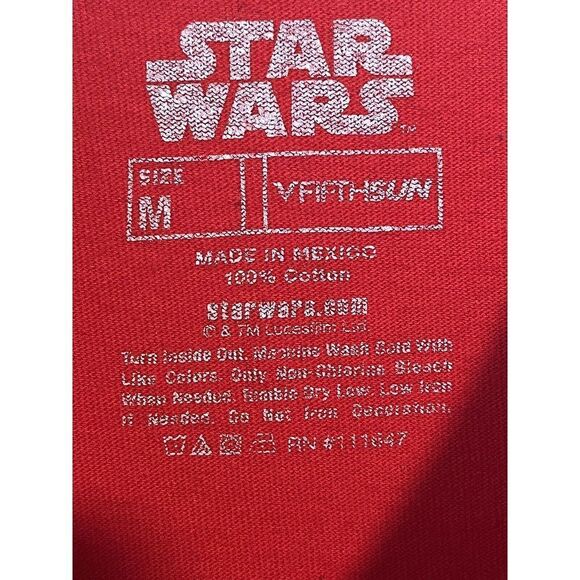 Star Wars Shirt Mens Medium Red Short Sleeve Darth Vader Fifth Sun Tee Shirt - Picture 7 of 8